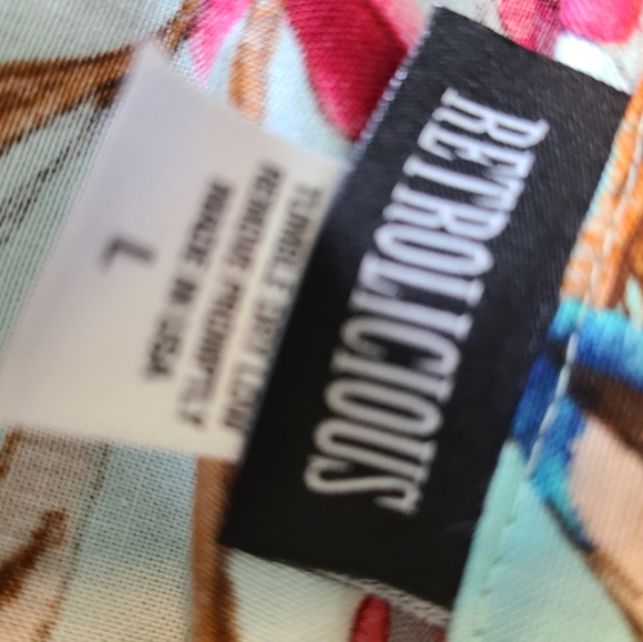 Vintage Inspired Modcloth Retrolicious Faux Wrap Dress In Size L - Picture 7 of 7